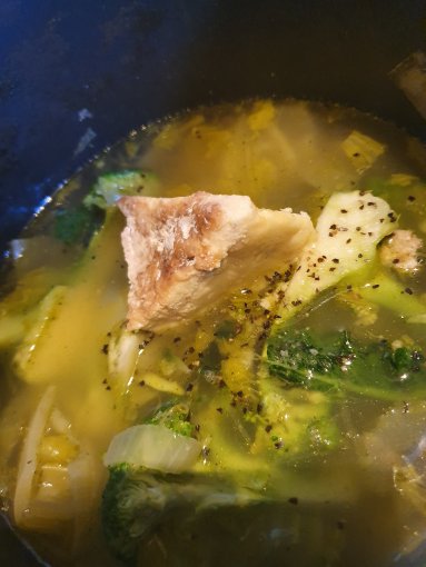 brocolli and stilton soup before blending